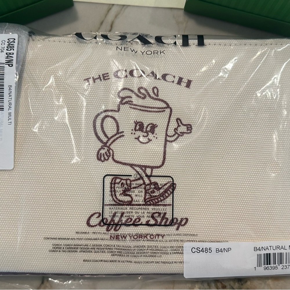 Coach Coffee Shop Canvas Pouch